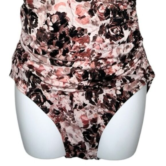 Floral V Neck Strappy One Piece Swimsuit - Picture 6 of 8